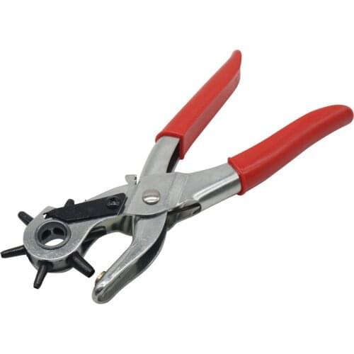 Leather Belt Hole Punch Plier Eyelet Puncher Revolve Sewing Machine Bag Setter Tool Watchband Strap Household leathercraft