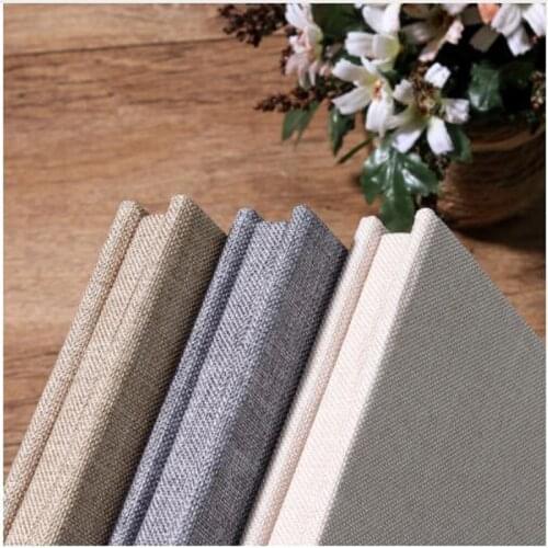 16 Inches Self Adhesive Photo Album DIY Scrapbook Rustic Linen Cloth Cover Personalise Simple Album For Wedding Memory Album