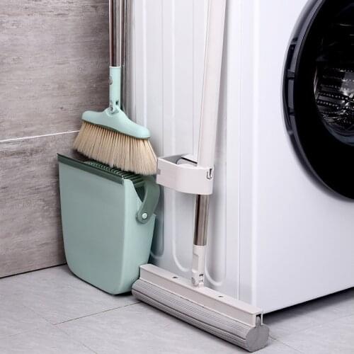 Broom Folding Dustpan Set Wiper Rubber House Cleaning Home Brush Hair Dust Sweeper Floor Reacher Garbage Collector Robot Vacuum