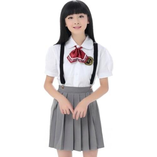 Girls Class School Uniform Suit Students Matching Outfit Academic Uniform Junior School Student Navy Uniform Pleated Skirt D0305