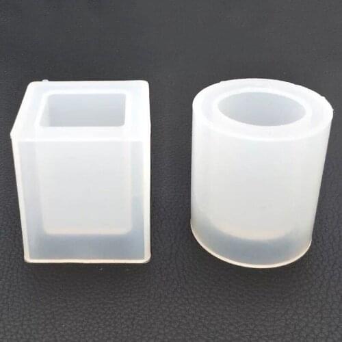 Silicone Casting Mould Square Round Crystal Epoxy Resin Mold for DIY Pen Holder Brush Pot ALI88