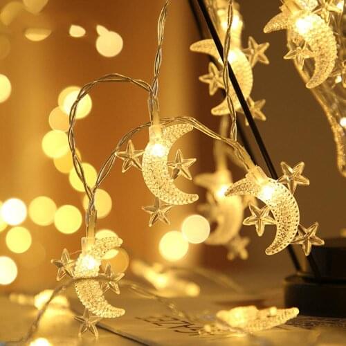 1.5M/3M LED String Lights Battery Powered Star Moon Fairy Garland Decor Light New Year Christmas Wedding Home Indoor Light
