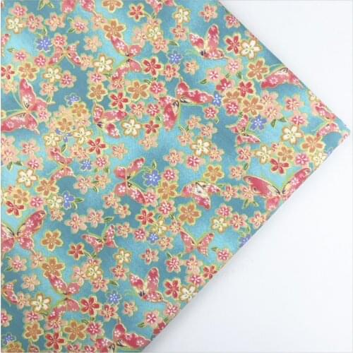 Syunss,Blue Butterfly Printed 100%Cotton Fabric Sewing Baby Toy Bedding Quilting Cloth Craft Tecido DIY Tissu Patchwork Telas