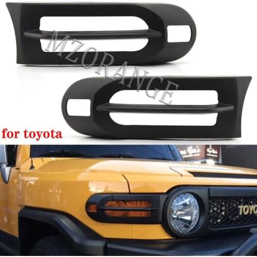 Fog light cover headlight covers For Toyota Fj Cruiser 2007-2020 Black ABS Front FogLights Bumper Trim Car Styling Accessories
