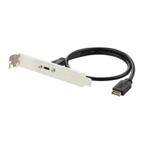 USB 3.1 Type C to Type E Adapter Connector Data Extension Cable with Bracket for Front Panel Motherboard 50cm
