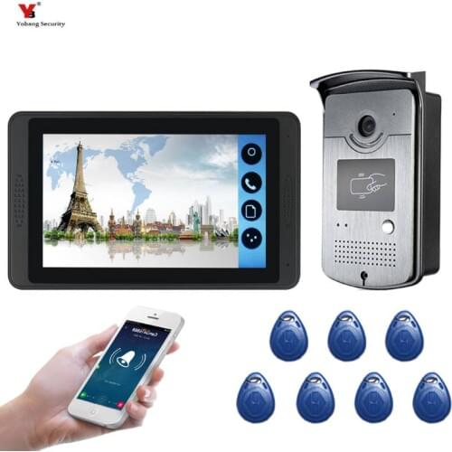Yobang Security APP Control RFID Access Video Intercom 7 Inch Monitor Wifi Wireless Video Intercom Doorbell Door Phone System