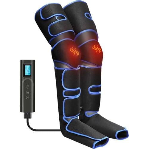 Leg Air Massager, FE-7203D Leg Air Compression with Handheld Controller Leg Massager 6 Modes 3 Intensities 360° Foot Massage
