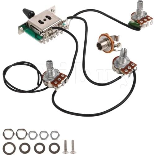 Yibuy Circuit wiring harness 500k Pots For Electric guitars 3 single pickup