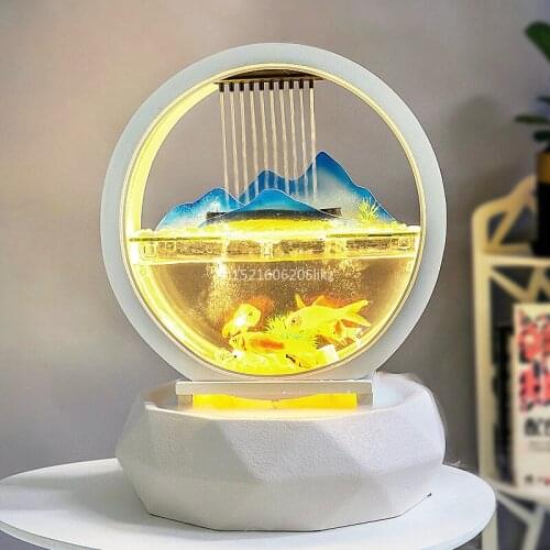 16%,LED Tabletop Feature Water Fountain Waterfall Cascade Indoor Decoration Aquarium Humidifier MistMaker Meditation fish tank