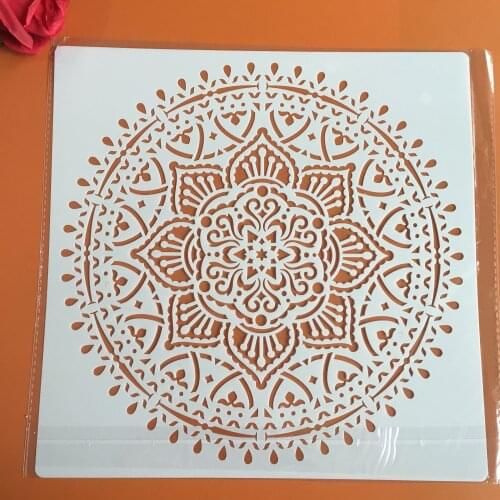 30 * 30 cm large round flower mandala diy stencil painting scrapbook coloring engraving album decoration template stencil -e
