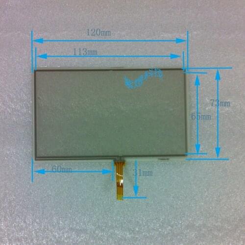 5Pieces 5-inch four-wire 120*73 resistor touch outer screen compatible for GPS navigation, MP5 MP3 MP4,ONDA VX580R VX580 VX580