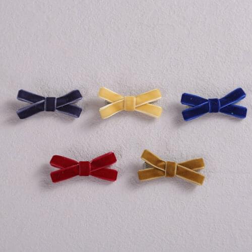 5Pcs New Velvet Hair Bows For Girls Solid Knot Hair Clips Baby Boutique Hairpins Handmade Barrettes Headwear Hair Accessories