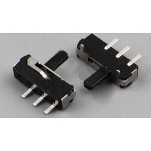 5pcs Patch 3 feet 2 position flank switch Mini MSK-12D18 with fixed foot black handle 3.0MM