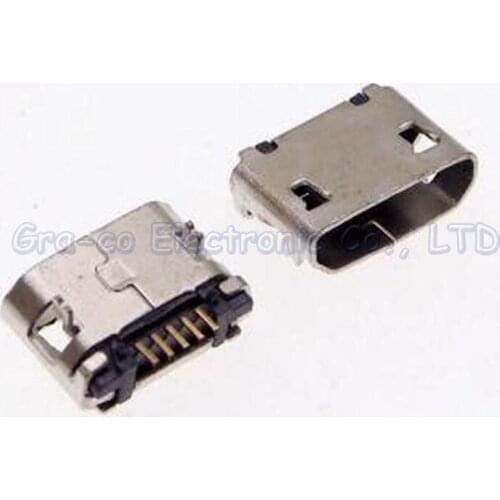 50pcs Long PIN 5.9mm two dip feet Micro 5P USB Jack Connector micro usb female socket For Tablet PC phone