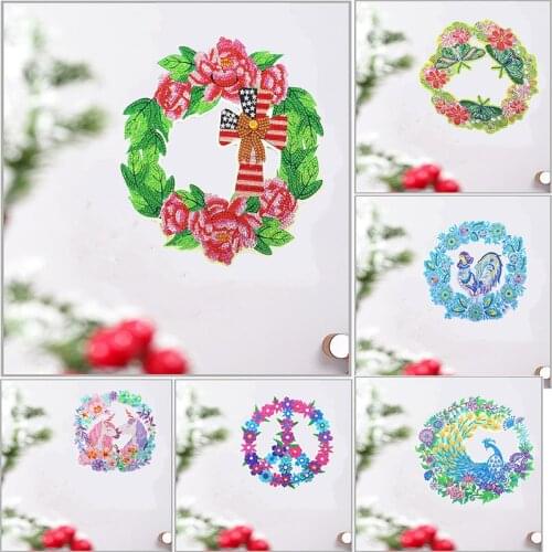 DIY Diamond Painting Wreath Circle Diamond Mosaic Door Home Wall Decor Special Shaped Drill Diamond Embroidery Kit Cross Stitch