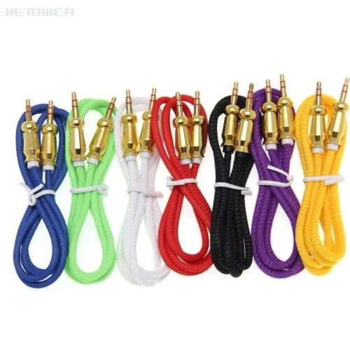 Audio Cable Jack 3.5 mm Male to Male Cloth Audio Aux Cable For iPhone Car Headphone Speaker Wire Line Aux Cord 50pcs/lot
