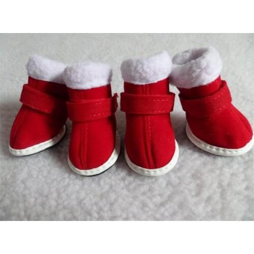 Free shipping 4 pcs/set puppy shoes winter warm dog boots pet dog shoes pet dog Christmas shoes Snow boots new year dog boots