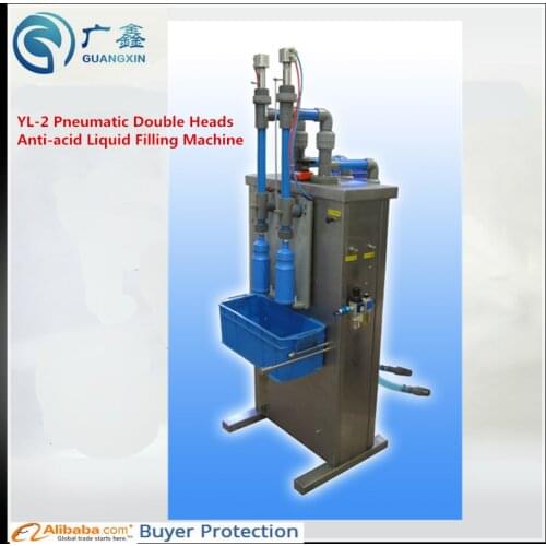 Freeshipping for YL-2 Pneumatic Double Heads Anti-acid Liquid Filling Machine