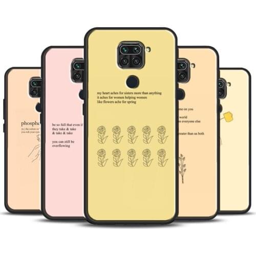 Aesthetics Chic Minimal Quotes Phone Case For Xiaomi Redmi Note 10 9 Pro 9S 8T 8 Pro Coque For Redmi 9 9C 9A 8A 9T K40