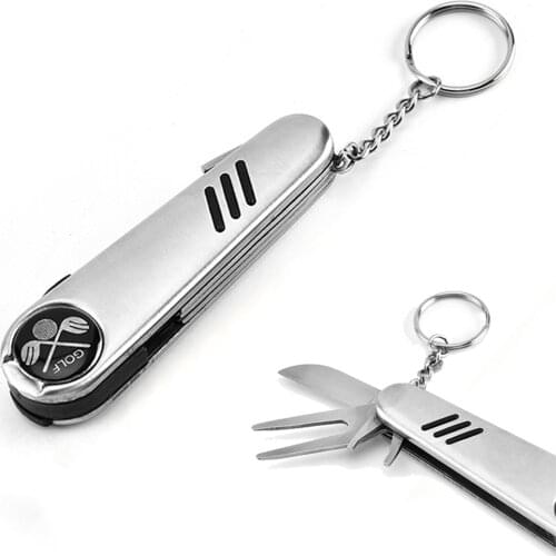 Golf Tool Multi-function Saber For Golf Clubs Stainless Steel With Knife Wrench Gift for Golfer divot tool ballmark brush pen