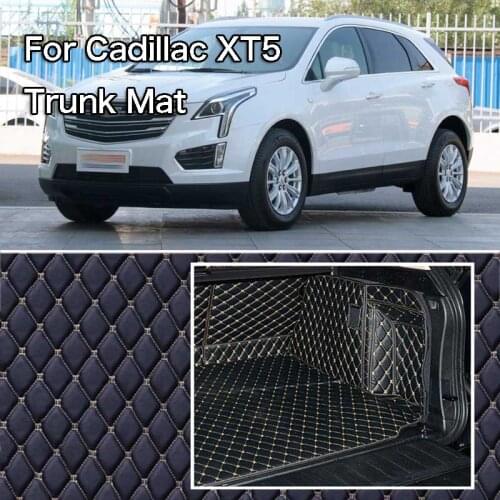 PU Leather Rear Trunk Cargo Liner Protector Mat Seat Back Cover For Cadillac XT5