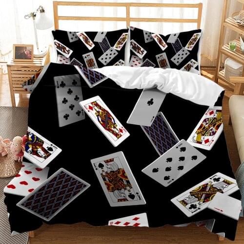Texas State Playing Cards Bedding Set King Size Card Game Duvet Cover for Adults 150 Bed Set Double Bed Quilts Home Textiles
