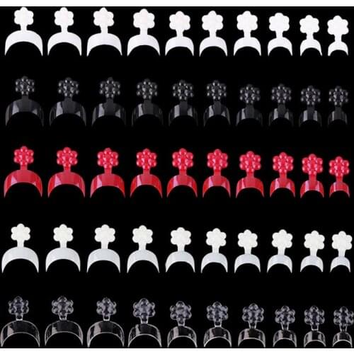 Nail Tips 500 Pcs/Bag French Nail Tip Short Fake Nails Detachable Nails Art Decoration 5 Color French Manicure For DIY Salon Use