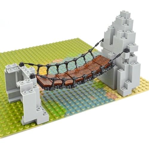 MOC Blocks Construction Set Drawbridge Mountain Building Bricks Bulk Parts Accessories Model Kit For Children Boys Girls
