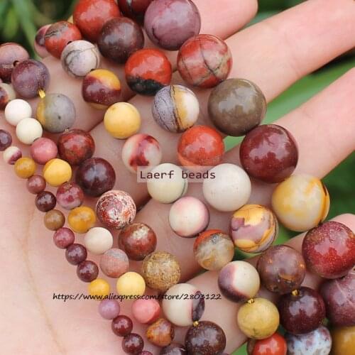 Factory price Natural Stone Mookaite Round Beads 15" Strand 4-12MM Pick Size For Jewelry Making