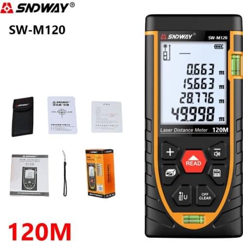 SNDWAY laser distance meter 120m 100m 70m 50m rangefinder trena laser tape range finder build measure device ruler test tool