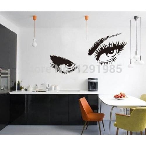 Fashion Audrey Hepburns Eyes SilhouetteDecals Home Decor Removable vinyl wall sticker custom made Poster