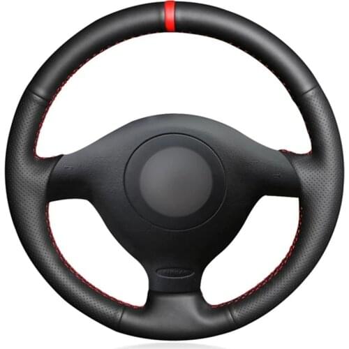 Soft Black Artificial Leather Car Steering Wheel Cover For Volkswagen VW Golf 4 Passat B5 Polo MK6 Seat Leon 1M Skoda Fabia 1