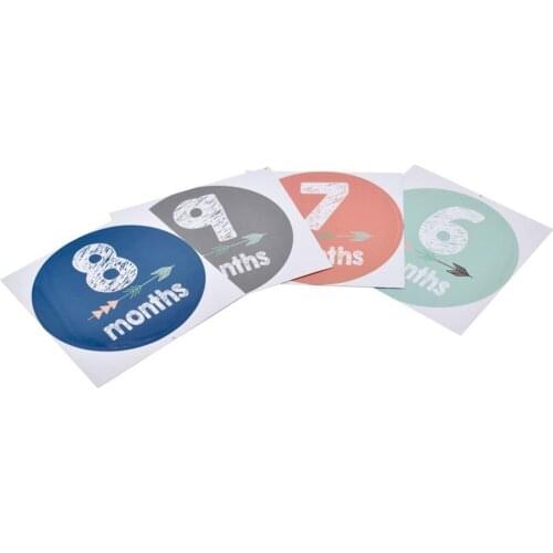 Hot Sale 60% 12Pcs 1-12 Month Photograph Sticker Clothes Stickers Self Adhesive Newborn Baby Infant Photography Props Decor