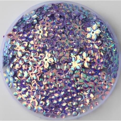 New Arrival 10mm Plum Blossom Flower Cup Loose Sequin Paillette Sewing,Wedding Craft,Women DIY Garment Accessory Golden Purple