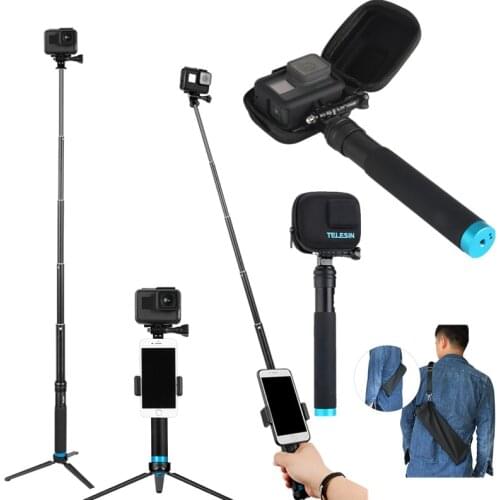 New Accessories Set Aluminium Handheld Monopod Tripod Mount EVA Protect Case With Mobile Phone Holder for Gopro Hero 8 7 6 5