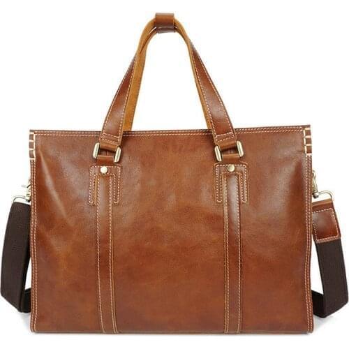 Messenger Briefcase Genuine Document Leather Crossbody Bags Bags Men Leather Laptop Vintage Male Handbag Bags Casual Shoulder