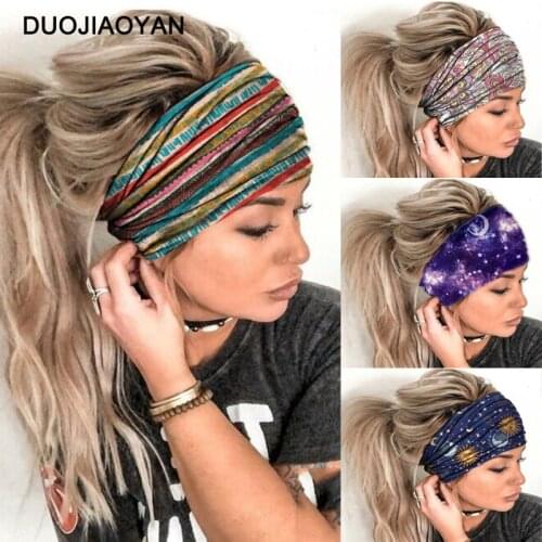 New Personality Printed yoga sports hairband ladies wash hair accessories hair ring