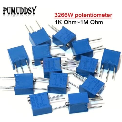 10PCS 3266W adjustable precision potentiometer 1K 2K 5K 10K 20K 50K 100K 200K 500K 103 1M 3266