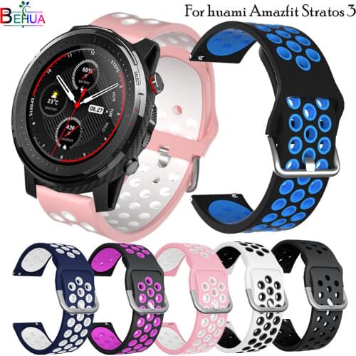 Strap 22MM for huami Amazfit Stratos 3 2 2S smart watch band Replacement Wristband For Garmin Vivoactive 4 bracelet Accessories