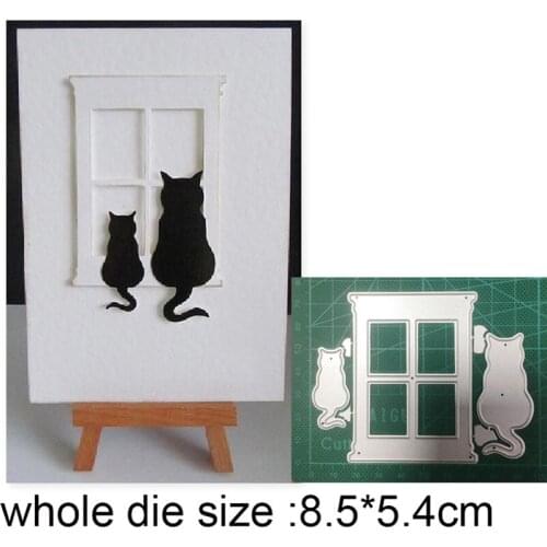 Craft dies Couple Cats Window Metal Cutting Dies Stencils dies For DIY Scrapbooking dies Paper Craft Embossing Die Cut New 2021