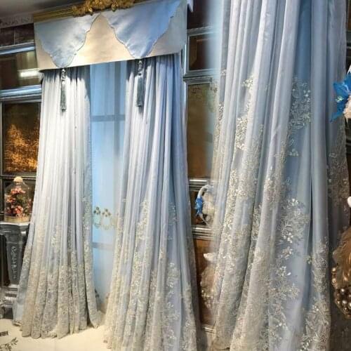 Luxury Embroidered Tulle Curtains for Living Room Wedding Sheer Gold Thread Delicate White Dimensional Relief Voile