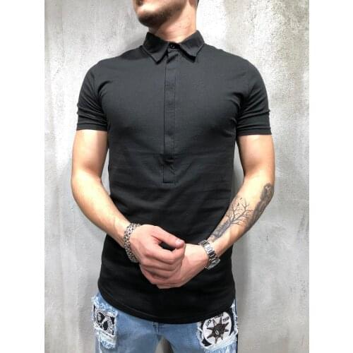 Men Business Casual Solid Male Polo Shirt Short Sleeve High Quality Clothing
