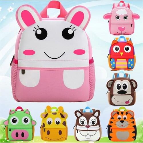 2021 New 3D Animal Children Backpacks Brand Design Girl Boys Backpack Toddler Kids Bookbag School Bags Kindergarten Cartoon Bag