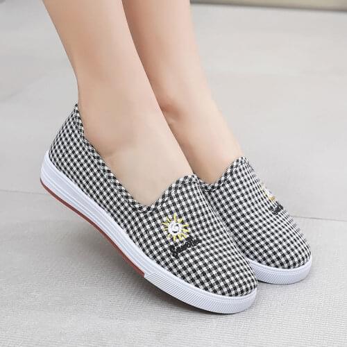Spring and Summer New Style Cloth Shoes Non-slip Flat Heel Soft Bottom Comfortable Canvas Breathable Ladies Single Shoes
