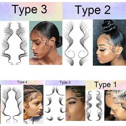 Temporary Hairline Tattoo Sticker Baby Hair Tattoo Salon DIY Hairstyling Tattooing Template Waterproof Lasting Make Up Tool