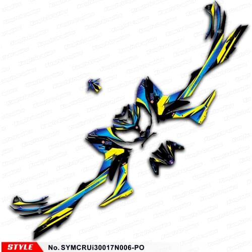 Aftermarket Motorbike Graphics Sticker Design for SYM Cruisym 300 2017 2018 2019 2020 2021, Style No. SYMCRUi30017N006-PO