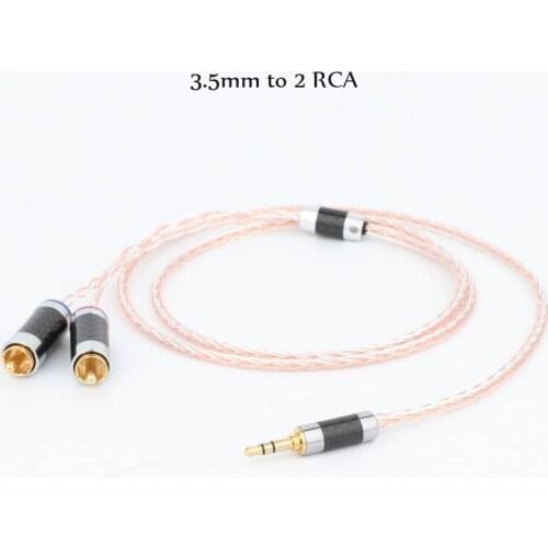 High-Quality 3.5mm Jack to 2 RCA Audio OCC AUX Cable 3.5MM Male to 2 RCA Male Stereo Cable for MP3 DVD Amplifier