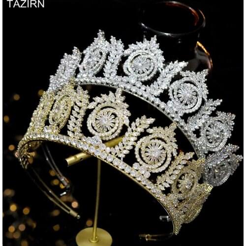Queen Crowns Zirconia Tiaras Crystal Woman 2021 Princess Diadem For Pageant Party Wedding Accessories