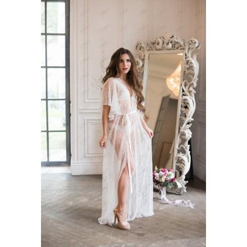 Boudoir Dress Bridal Robe Wedding Robe Lace Womens Robe Getting Ready Robe Bridal Lingerie Womens Robehoneymoon Lingerie