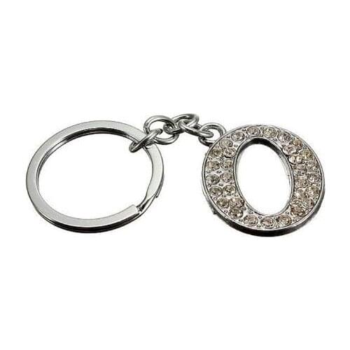 100pcs/lot fedex fast Fashion New Crystal Rhinestone Alphabet Keyring Letter Keychain unisex letter key ring